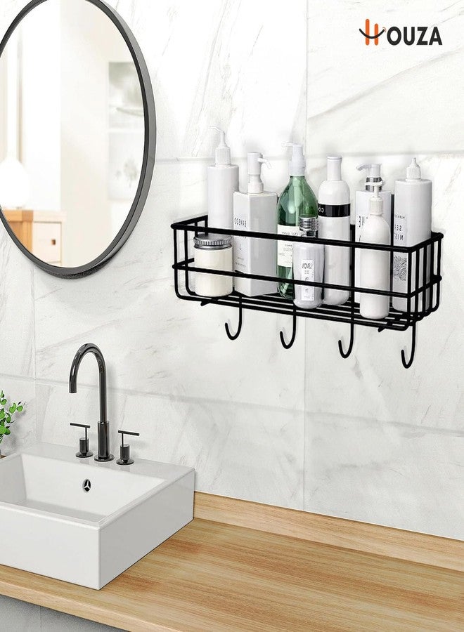HOUZA Wall-Mounted Bathroom Rack - Self Adhesive Organizer, 𝐍𝐨 𝐃𝐫𝐢𝐥𝐥𝐢𝐧𝐠 𝐍𝐞𝐞𝐝𝐞𝐝 & Space-Saving with Lightweight, Effortless Setup (Pack of 1) - Image 2